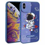 For iPhone XS Max Color Contrast Astronaut Pattern TPU Phone Case(Blue)