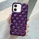 For iPhone 12 3D Scale Style TPU Phone Case(Deep Purple)