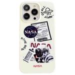 For iPhone 14 Pro Astronaut Pattern Glossy PC Phone Case(White)