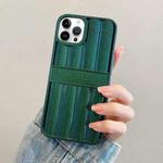 For iPhone 11 Pro Max Glitter Powder Door Frame TPU Phone Case(Green)