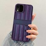 For iPhone XR Glitter Powder Door Frame TPU Phone Case(Deep Purple)