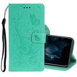 For Huawei Y7P / P40 lite E Pressed Printing Butterfly Pattern Horizontal Flip Leather Case with Holder & Card Slots(Green)