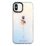 For iPhone XS / X Double-sided Film Print Rose Phone Case(Gradient)