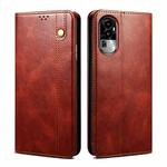 For OPPO Reno10 Pro Oil Wax Crazy Horse Texture Leather Phone Case(Brown)
