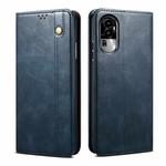 For OPPO Reno10 Pro Oil Wax Crazy Horse Texture Leather Phone Case(Blue)