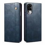 For OPPO Reno10 Oil Wax Crazy Horse Texture Leather Phone Case(Blue)