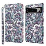 For Google Pixel 8 3D Painting Pattern Flip Leather Phone Case(Swirl Pattern)