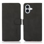 For iPhone 17 KHAZNEH Matte Texture Leather Phone Case(Black)