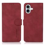 For iPhone 17 KHAZNEH Matte Texture Leather Phone Case(Red)