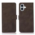 For iPhone 17 KHAZNEH Matte Texture Leather Phone Case(Brown)