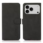 For iPhone 17 Pro Max KHAZNEH Matte Texture Leather Phone Case(Black)