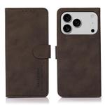 For iPhone 17 Pro Max KHAZNEH Matte Texture Leather Phone Case(Brown)