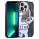 For iPhone 13 Pro Max Spaceman Binoculars Phone Case(Black and Beige)