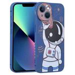 For iPhone 13 mini Spaceman Binoculars Phone Case(Blue and Brown)