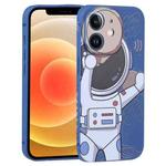 For iPhone 12 Spaceman Binoculars Phone Case(Blue and Beige)