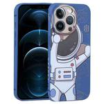 For iPhone 12 Pro Max Spaceman Binoculars Phone Case(Blue and Beige)