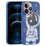 For iPhone 12 Pro Max Spaceman Binoculars Phone Case(Blue and Brown)