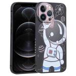 For iPhone 12 Pro Spaceman Binoculars Phone Case(Black and Brown)