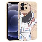 For iPhone 12 mini Spaceman Binoculars Phone Case(Beige)