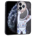 For iPhone 11 Pro Max Spaceman Binoculars Phone Case(Black and Beige)