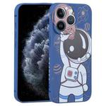 For iPhone 11 Pro Spaceman Binoculars Phone Case(Blue and Brown)