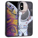 For iPhone XS Max Spaceman Binoculars Phone Case(Black and Beige)
