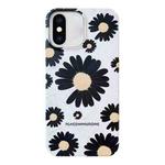 For iPhone XS Max Frosted Daisy Film Phone Case(Black Flower)