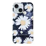 For iPhone 15 Frosted Daisy Film Phone Case(White Flower)