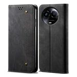 For Realme 11 5G Global / 11x Denim Texture Flip Leather Phone Case(Black)