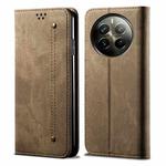 For Realme 12 Pro / 12 Pro+ Denim Texture Flip Leather Phone Case(Khaki)