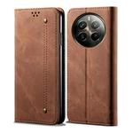 For Realme 12 Pro / 12 Pro+ Denim Texture Flip Leather Phone Case(Brown)