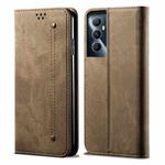 For Realme C65 4G Denim Texture Flip Leather Phone Case(Khaki)