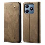 For Realme C63 / C61 Denim Texture Flip Leather Phone Case(Khaki)