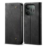 For Realme GT 6 5G Global Denim Texture Flip Leather Phone Case(Black)
