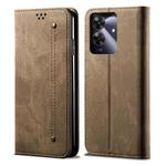 For Realme Note 60 4G / C61 4G Denim Texture Flip Leather Phone Case(Khaki)