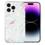 For iPhone 14 Pro Max IMD Shell Pattern TPU Phone Case(White Marble)