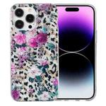 For iPhone 14 Pro Max IMD Shell Pattern TPU Phone Case(Leopard Flower)