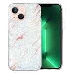 For iPhone 14 Plus IMD Shell Pattern TPU Phone Case(White Marble)