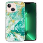 For iPhone 14 Plus IMD Shell Pattern TPU Phone Case(Green Marble)