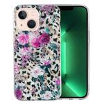 For iPhone 14 Plus IMD Shell Pattern TPU Phone Case(Leopard Flower)