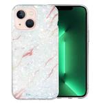 For iPhone 14 IMD Shell Pattern TPU Phone Case(White Marble)