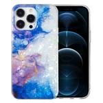 For iPhone 12 Pro IMD Shell Pattern TPU Phone Case(Sky Blue Purple Marble)