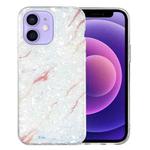 For iPhone 12 IMD Shell Pattern TPU Phone Case(White Marble)