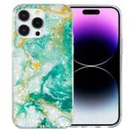 For iPhone 15 Pro IMD Shell Pattern TPU Phone Case(Green Marble)