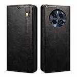 For Realme GT5 Pro Oil Wax Crazy Horse Texture Leather Phone Case(Black)