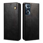For Realme C65 4G Oil Wax Crazy Horse Texture Leather Phone Case(Black)