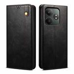 For Realme GT 6T 5G Global Oil Wax Crazy Horse Texture Leather Phone Case(Black)