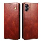 For Realme 10 Pro+ Oil Wax Crazy Horse Texture Leather Phone Case(Brown)