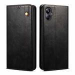 For Realme 10 Pro+ Oil Wax Crazy Horse Texture Leather Phone Case(Black)