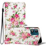 For Motorola Moto E13 Colored Drawing Leather Phone Case(Peonies)